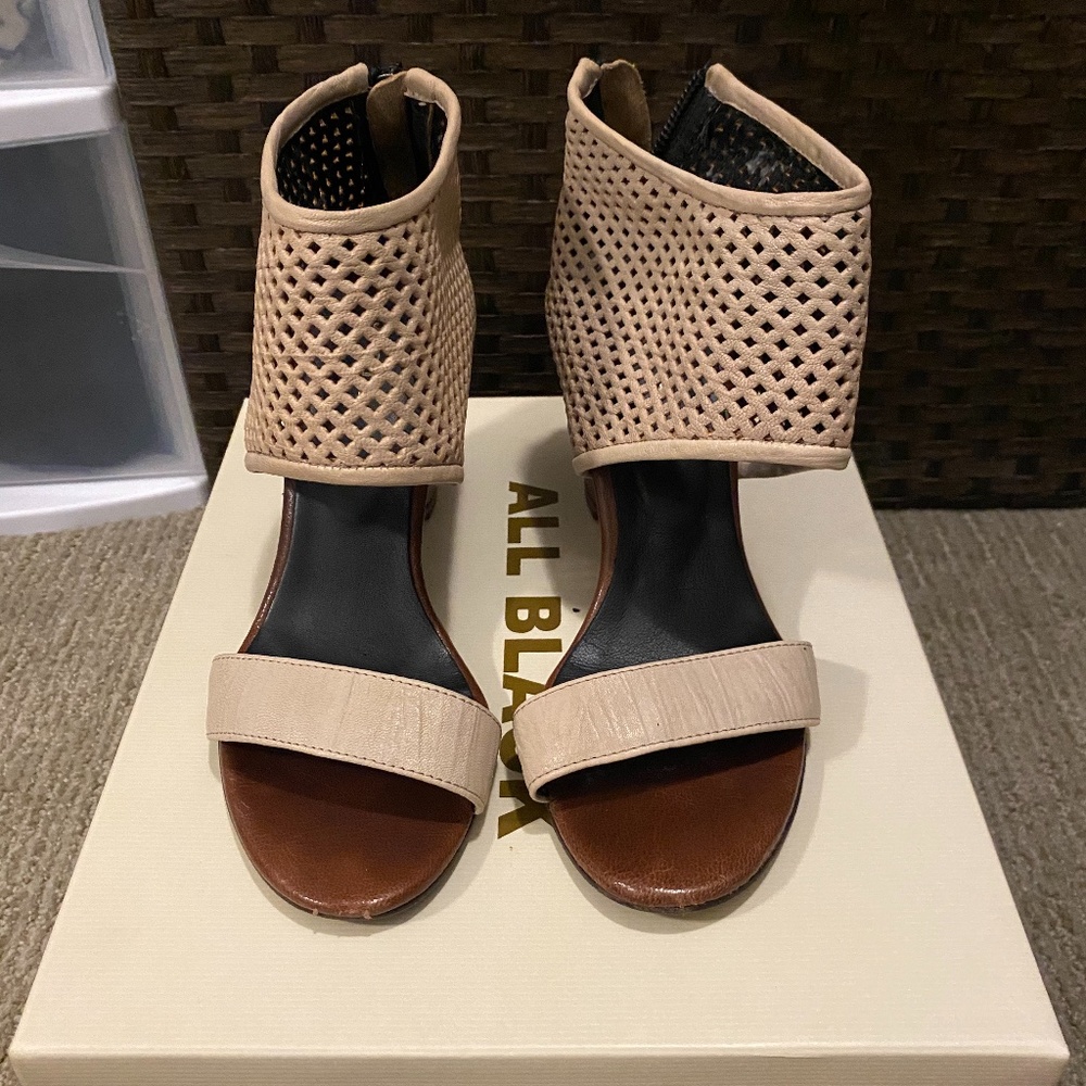 Cream Wedge Sandals